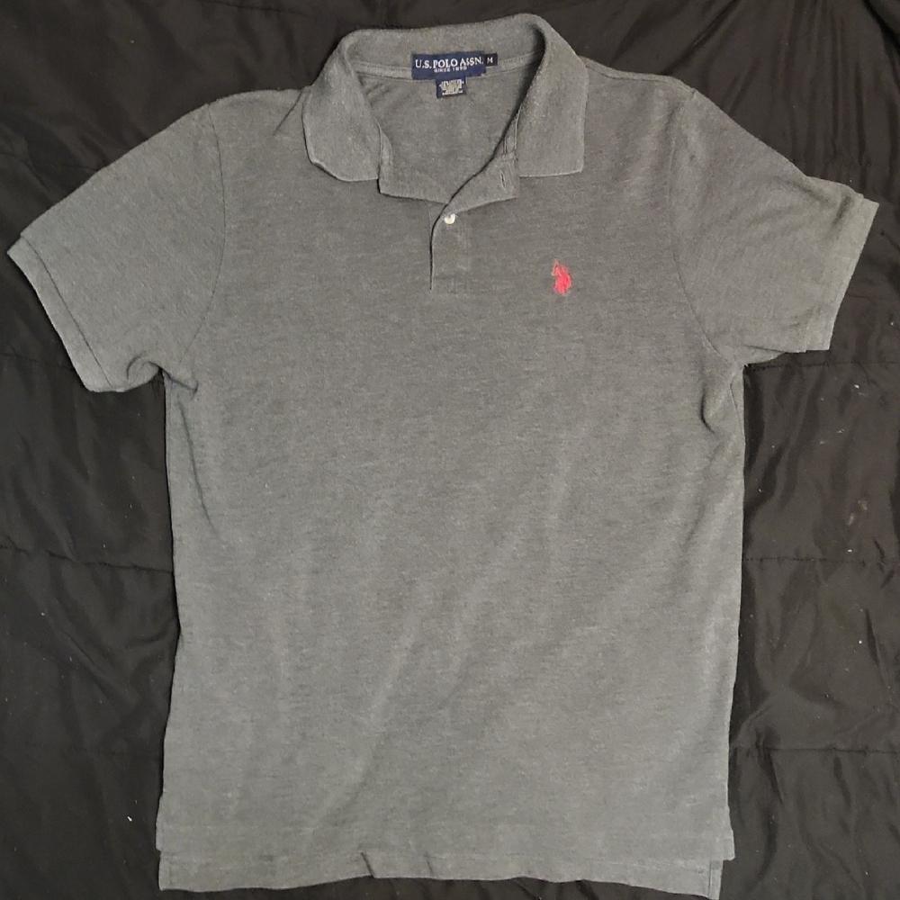 U.S. Polo Assn. Charcoal Polo with Red Emblem